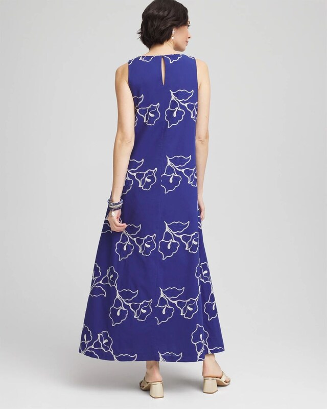 Embroidered Sleeveless Maxi Dress - image 3